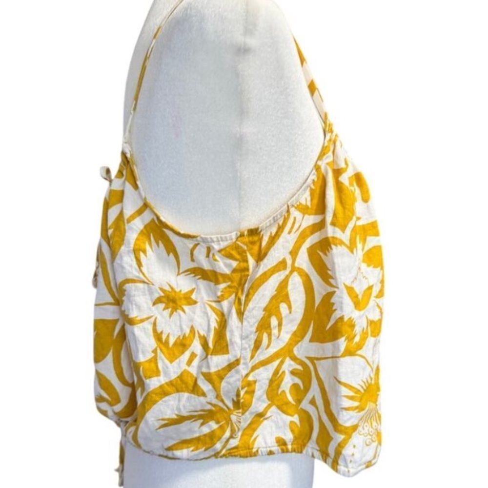 Madewell Yellow and White linen blend Floral Camisole size medium - Picture 3 of 8